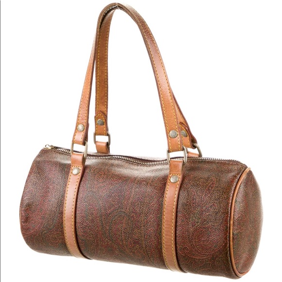 Leather-Trimmed Paisley Handle Bag - Picture 5 of 9